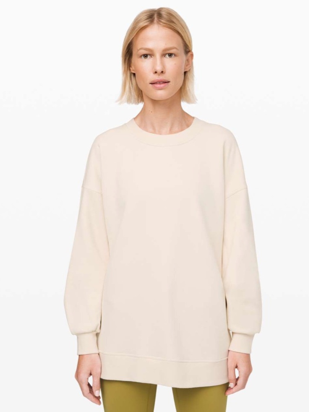 Lululemon Perfectly Oversized Crew Light Ivory Sweatshirt Sz L